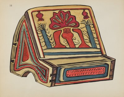 Plaat 18: Leesstandaard, Llano: Uit portfolio "Spaanse koloniale ontwerpen van New Mexico" door American 20th Century