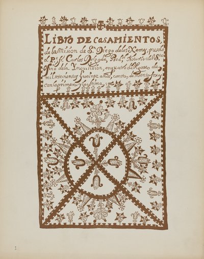 Plaat 1: Jemez Huwelijksboek: Uit Portfolio 