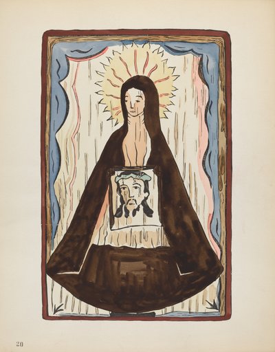 Plaat 20: Heilige Veronica: Uit Portfolio "Spaanse Koloniale Ontwerpen van New Mexico" door American 20th Century