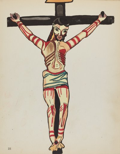Christus Gekruisigd, Taos: Uit Portfolio "Spaanse Koloniale Ontwerpen van New Mexico" door American 20th Century