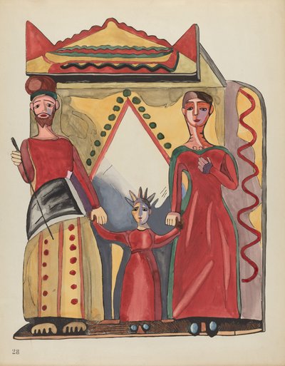 Plaat 28: De Heilige Familie: Uit Portfolio "Spaanse Koloniale Ontwerpen van New Mexico" door American 20th Century