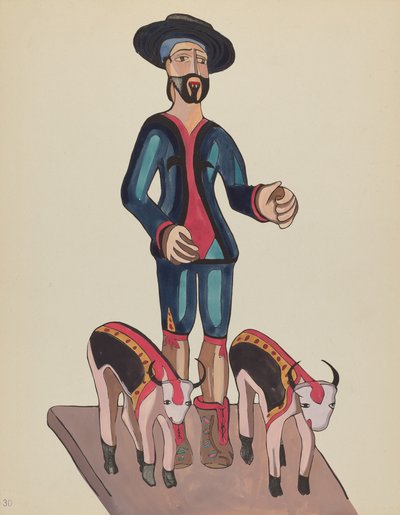 Plaat 30: Sint Isidorus: Uit portfolio "Spaanse koloniale ontwerpen van New Mexico" door American 20th Century