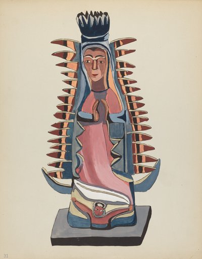 Onze-Lieve-Vrouw van Guadalupe: Uit Portfolio "Spaanse Koloniale Ontwerpen van New Mexico" door American 20th Century