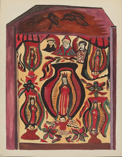 Plaat 32: Onze Lieve Vrouw van Guadalupe": Uit Portfolio "Spaanse Koloniale Ontwerpen van New Mexico" door American 20th Century