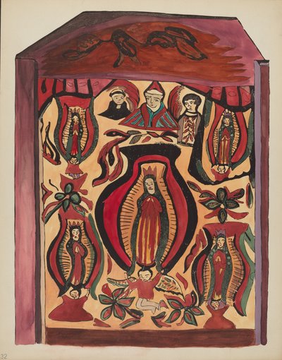 Plaat 32: Onze Lieve Vrouw van Guadalupe: Uit portfolio "Spaanse koloniale ontwerpen van New Mexico" door American 20th Century