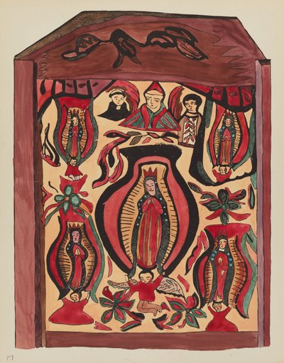 Plaat 32: Onze Lieve Vrouw van Guadalupe: Uit Portfolio "Spaanse Koloniale Ontwerpen van New Mexico" door American 20th Century