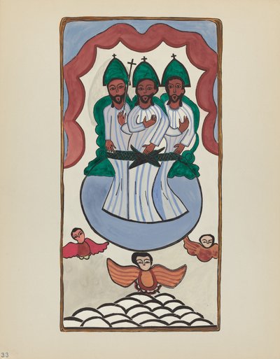 De Heilige Drie-eenheid: Uit Portfolio "Spaanse Koloniale Ontwerpen van New Mexico" door American 20th Century