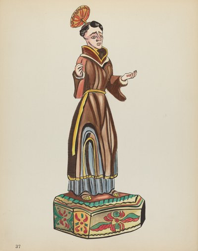 Plaat 37: Sint Antonius: Uit portfolio "Spaanse koloniale ontwerpen van New Mexico" door American 20th Century