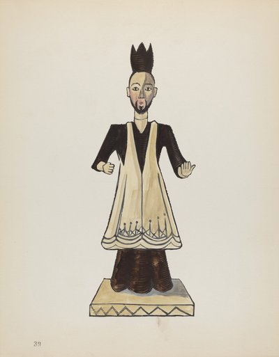Plaat 39: Sint Jan Nepomuk: Uit Portfolio "Spaanse Koloniale Ontwerpen van New Mexico" door American 20th Century