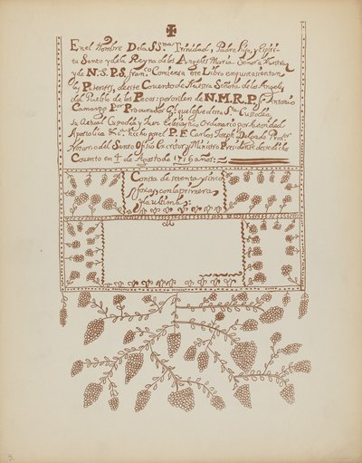 Plaat 3: Pecos Boek van Bezoeken: Uit Portfolio "Spaanse Koloniale Ontwerpen van New Mexico" door American 20th Century
