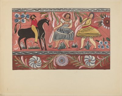 Blad 42: Geschilderd Kistontwerp: Uit Portfolio "Spaanse Koloniale Ontwerpen van New Mexico" door American 20th Century
