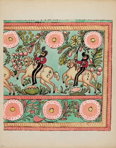 Plate 43: Geschilderd Kistontwerp: Uit Portfolio "Spaanse Koloniale Ontwerpen van New Mexico" door American 20th Century