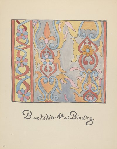 Plate 48: Buckskin Ontwerp: Uit Portfolio "Spaanse Koloniale Ontwerpen van New Mexico" door American 20th Century