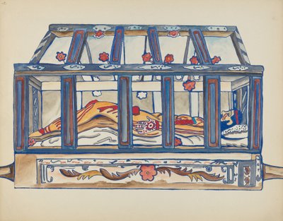 Plaat 4: Christus in het graf: Uit portfolio "Spaanse koloniale ontwerpen van New Mexico" door American 20th Century