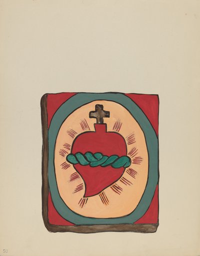 Heilig Hart: Uit portfolio "Spaanse koloniale ontwerpen van New Mexico" door American 20th Century