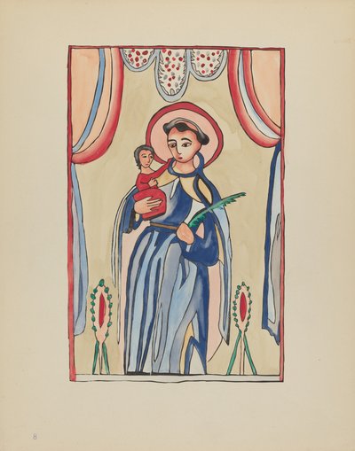 Sint Antonius van Padua: Uit Portfolio "Spaanse Koloniale Ontwerpen van New Mexico" (plaat 8) door American 20th Century