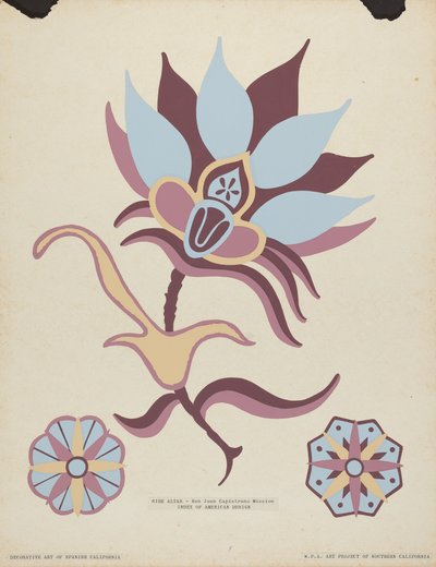 San Juan Capistrano Missie Zijaltaar uit de portfolio "Decoratieve Kunst van Spaans Californië" door American 20th Century
