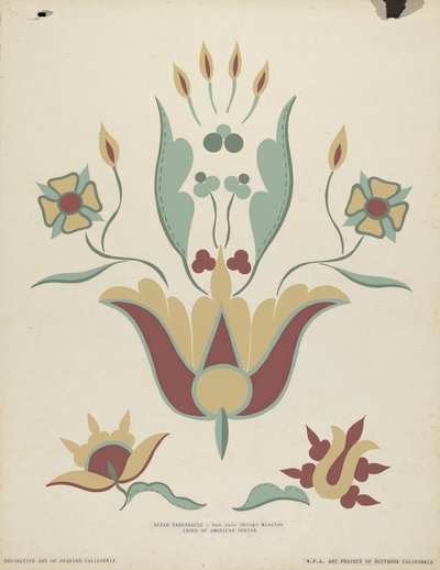 San Luis Obispo Missie Altaar Tabernakel Uit het portfolio "Decoratieve Kunst van Spaans Californië" door American 20th Century