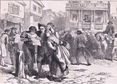 Bostonianen lezen de Stamp Act door American English school