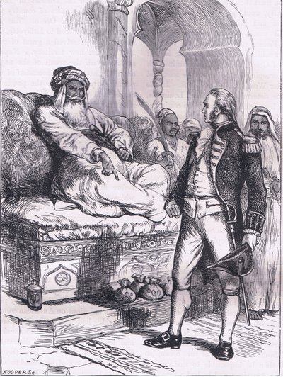 Kapitein Bainbridge en de Dey van Algiers, illustratie uit Cassells Geschiedenis van de Verenigde Staten uitgegeven door Cassell, Petter & Galpin, ca. 1900 (litho) door American English school