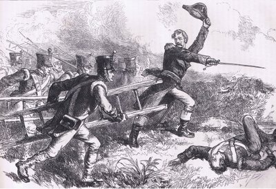 Pakenham leidt de aanval op New Orleans, illustratie uit Cassells Geschiedenis van de Verenigde Staten gepubliceerd door Cassell, Petter & Galpin, ca. 1900 door American English school