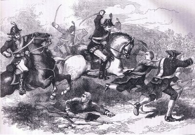 De nederlaag van de loyale rekruten, illustratie uit Cassells Geschiedenis van de Verenigde Staten uitgegeven door Cassell, Petter & Galpin, c.1900 door American English school