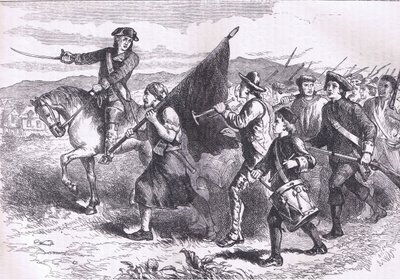 De menigte in Springfield met de zwarte vlag, illustratie uit Cassells Geschiedenis van de Verenigde Staten gepubliceerd door Cassell, Petter & Galpin, ca. 1900 door American English school