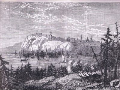 Uitzicht op Quebec, illustratie uit Cassells Geschiedenis van de Verenigde Staten uitgegeven door Cassell, Petter & Galpin, c.1900 door American English school