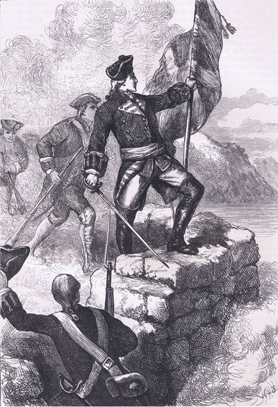 Washington plant de Britse vlag bij Fort Duquesne door American English school