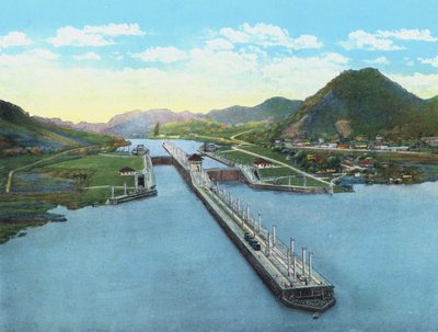 Vogelperspectief van Pedro Miguel Locks, Panamakanaal door American Photographer (after)