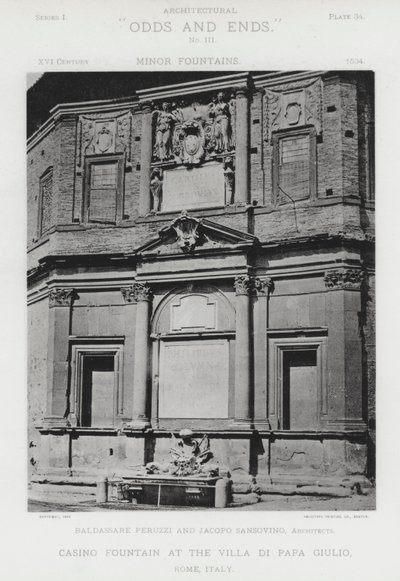 Casino Fontein bij de Villa Di Papa Giulio, Rome, Italië door American Photographer (after)