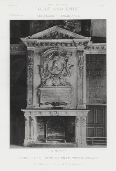 Open haard: Grote Zaal, Hotel De Ville, Troyes, Frankrijk door American Photographer (after)