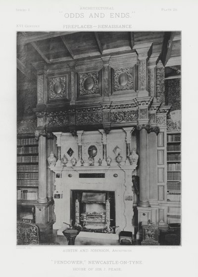 Open haard: "Pendower," Newcastle-on-Tyne door American Photographer (after)