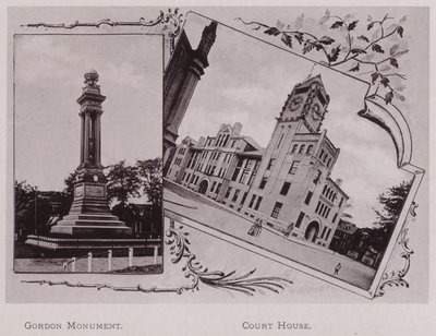 Gordon Monument; Gerechtsgebouw (zw/w foto) door American Photographer (after)