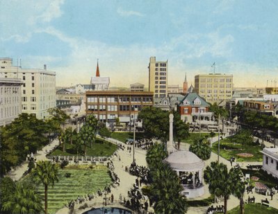 Hemming Park vanaf Windsor Hotel, Jacksonville, Florida door American Photographer (after)