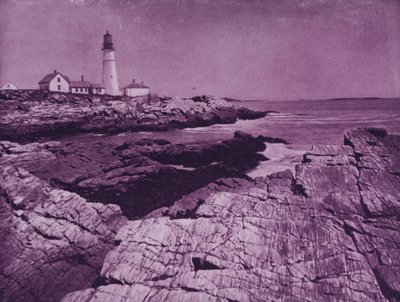 Vuurtoren in de haven van Portland, Maine door American Photographer (after)