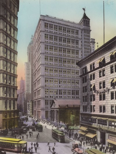 New York: St Paul Gebouw; Am Telephone en Telegraph; Astor House door American Photographer (after)
