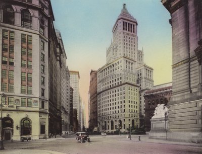 New York: Washington Gebouw, No 1 Broadway; Standard Oil Gebouw; Douanehuis door American Photographer (after)