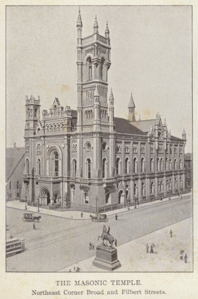 Philadelphia: De Vrijmetselaarstempel, Noordoostelijke Hoek Broad en Filbert Straten door American Photographer (after)