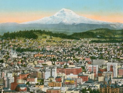 Portland, Oregon, Mount Hood in de verte door American Photographer (after)