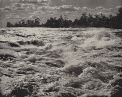 Stroomversnellingen van Niagara boven de watervallen (zwart-wit foto) door American Photographer (after)