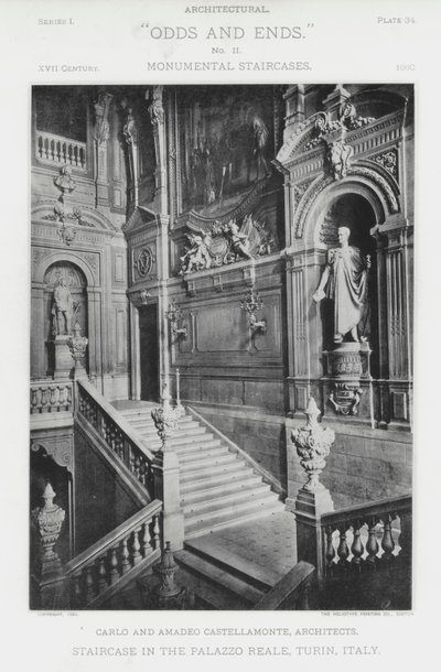 Trap in het Palazzo Reale, Turijn, Italië door American Photographer (after)