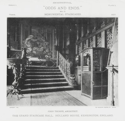 De Grote Trapzaal, Holland House, Kensington, Engeland door American Photographer (after)