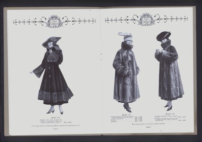 Twee-pagina spreiding uit The Theater of Fur Fashion door American Photographer (after)