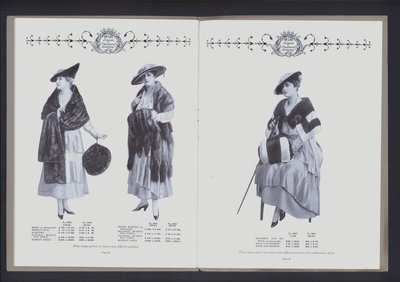 Twee-pagina spreiding uit The Theater of Fur Fashion door American Photographer (after)