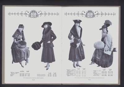 Twee-pagina spreiding uit The Theater of Fur Fashion door American Photographer (after)