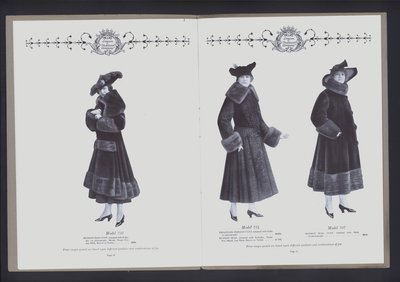 Twee-pagina spreiding uit The Theater of Fur Fashion door American Photographer (after)