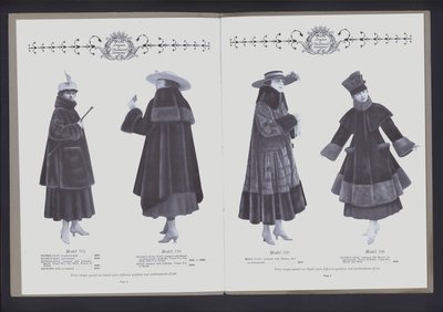 Twee-pagina spreiding uit The Theater of Fur Fashion door American Photographer (after)
