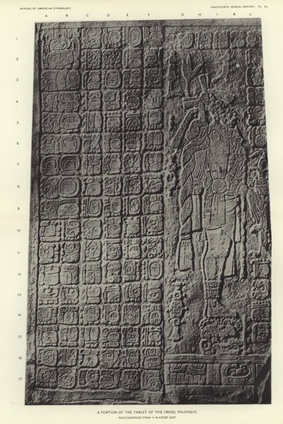 Een deel van de tablet van het kruis, Palenque door American Photographer