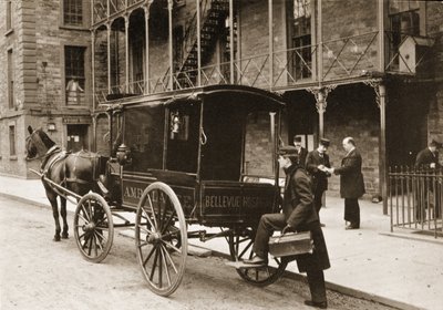 Een ambulance bij Bellevue Hospital, New York City, 1896 door American Photographer